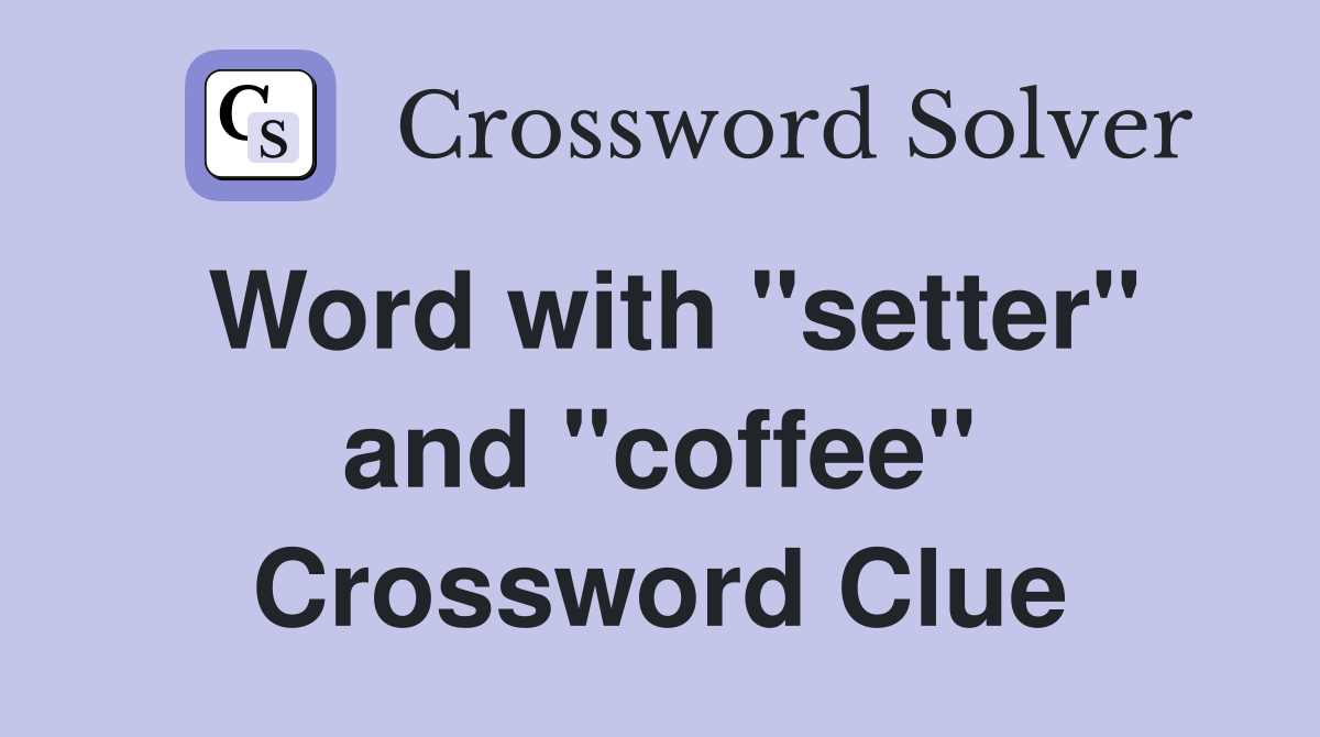 Word with "setter" and "coffee" Crossword Clue
