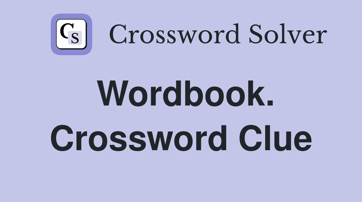 Wordbook. Crossword Clue