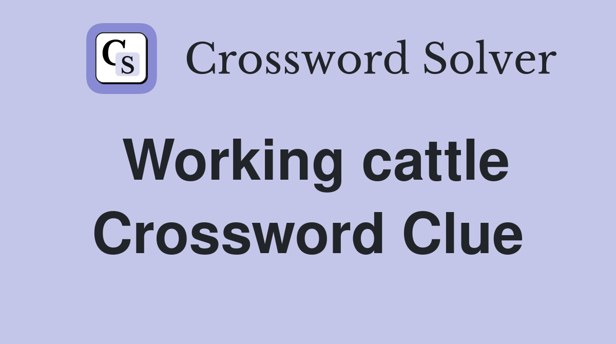 Working cattle Crossword Clue