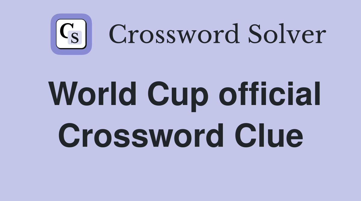 World Cup official Crossword Clue
