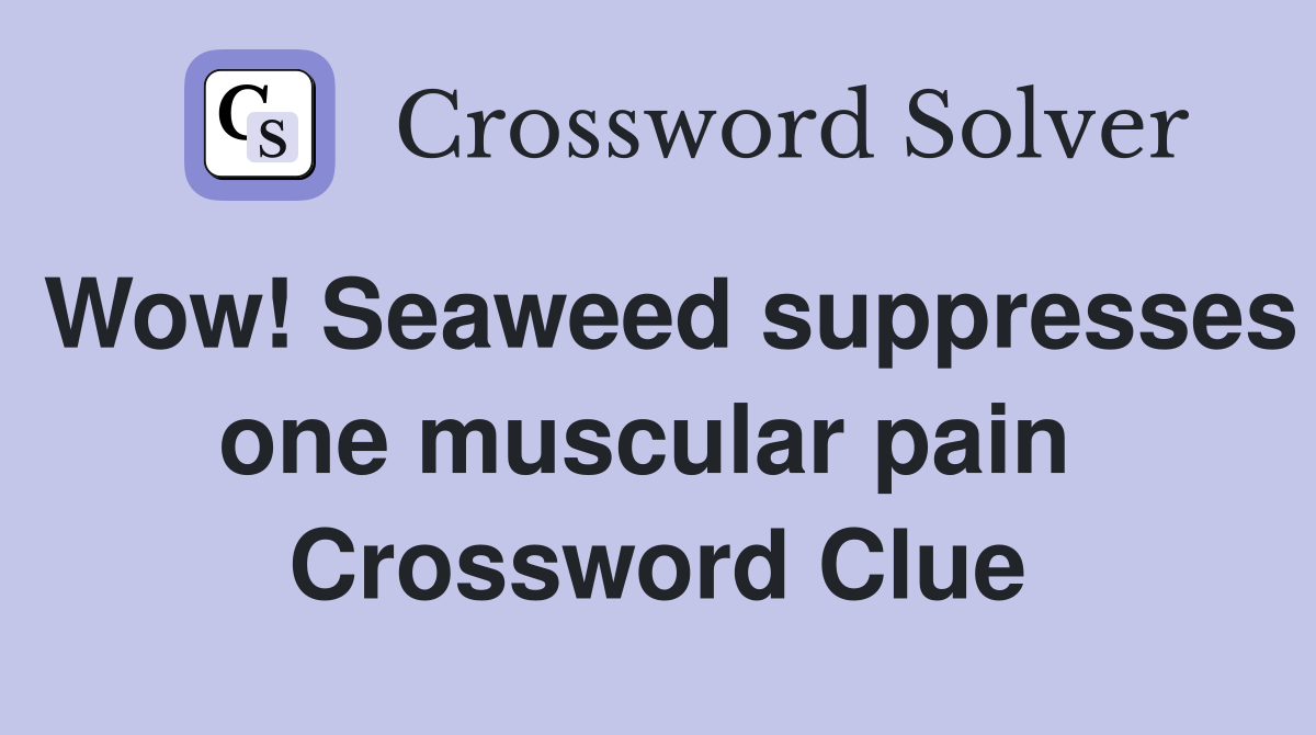 Wow! Seaweed suppresses one muscular pain  Crossword Clue