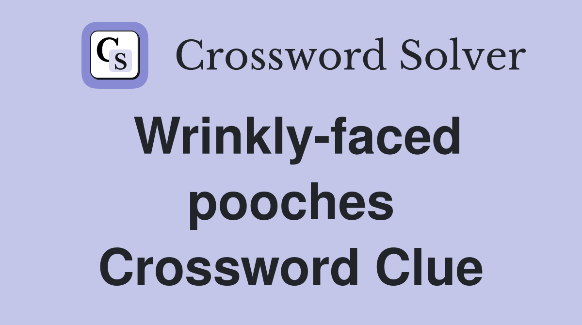 Wrinkly-faced pooches Crossword Clue