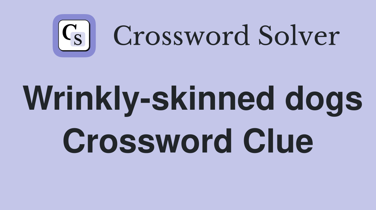 Wrinkly-skinned dogs Crossword Clue