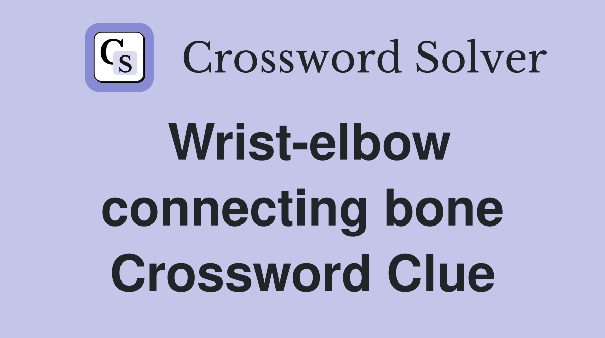 Wrist-elbow connecting bone Crossword Clue
