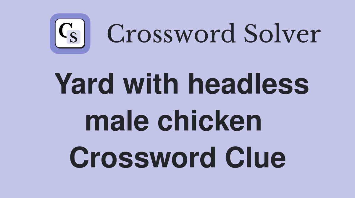 Yard with headless male chicken  Crossword Clue