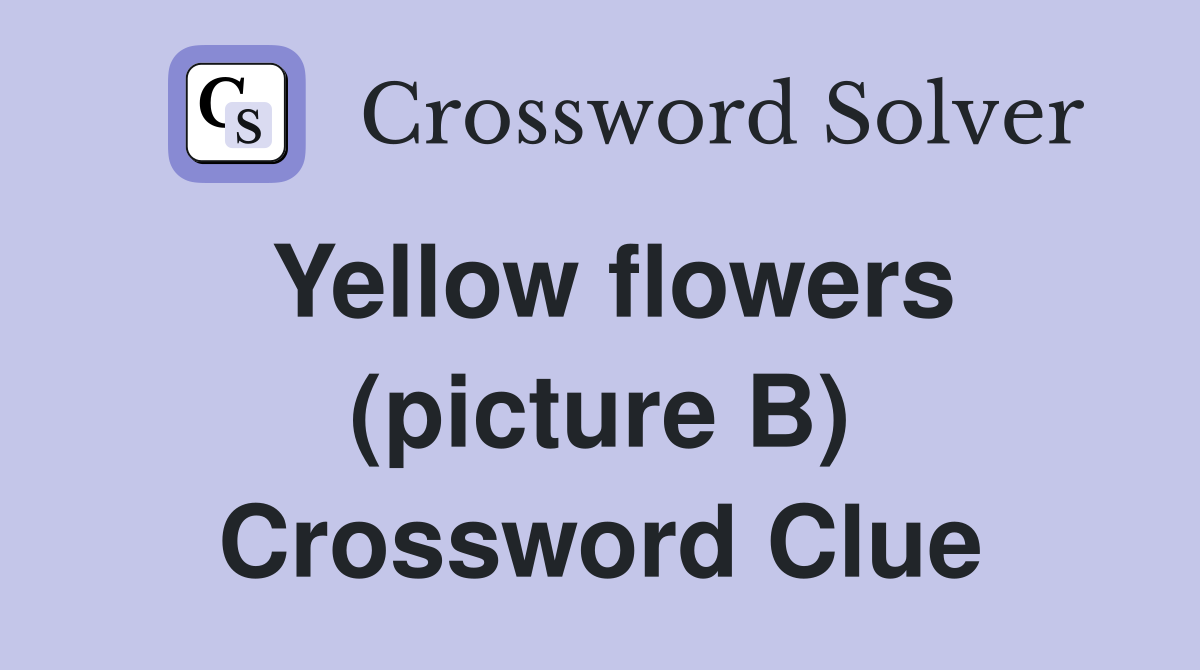 Yellow flowers (picture B) Crossword Clue