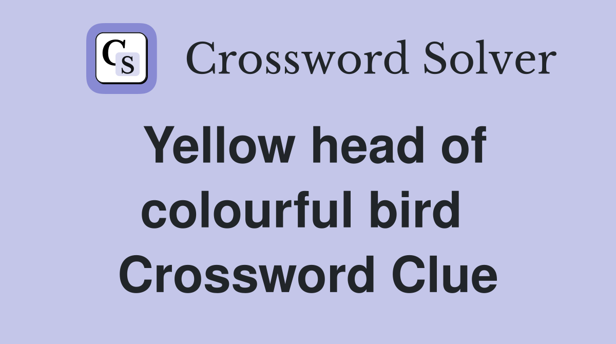 Yellow head of colourful bird  Crossword Clue
