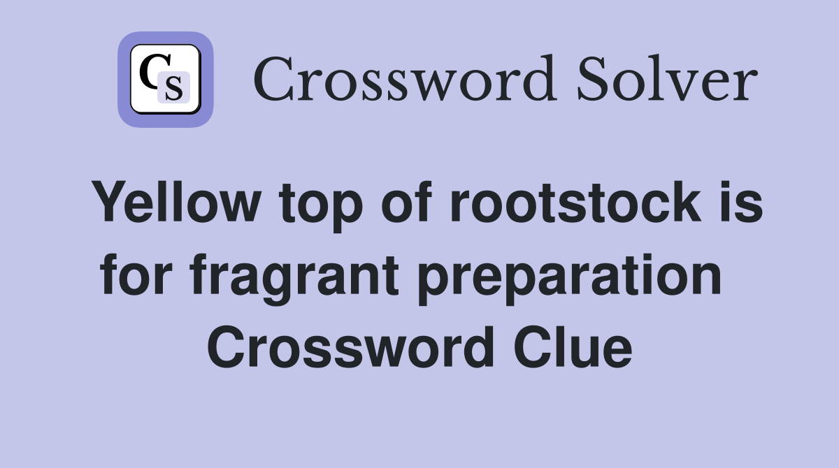 Yellow top of rootstock is for fragrant preparation  Crossword Clue