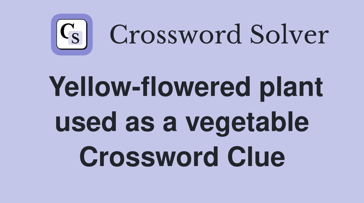 Yellow-flowered plant used as a vegetable Crossword Clue
