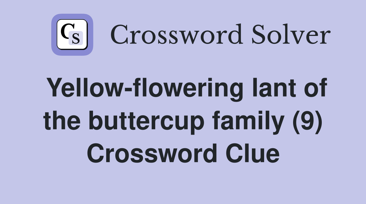 Yellow-flowering lant of the buttercup family (9) Crossword Clue