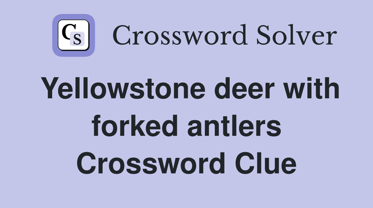Yellowstone deer with forked antlers Crossword Clue