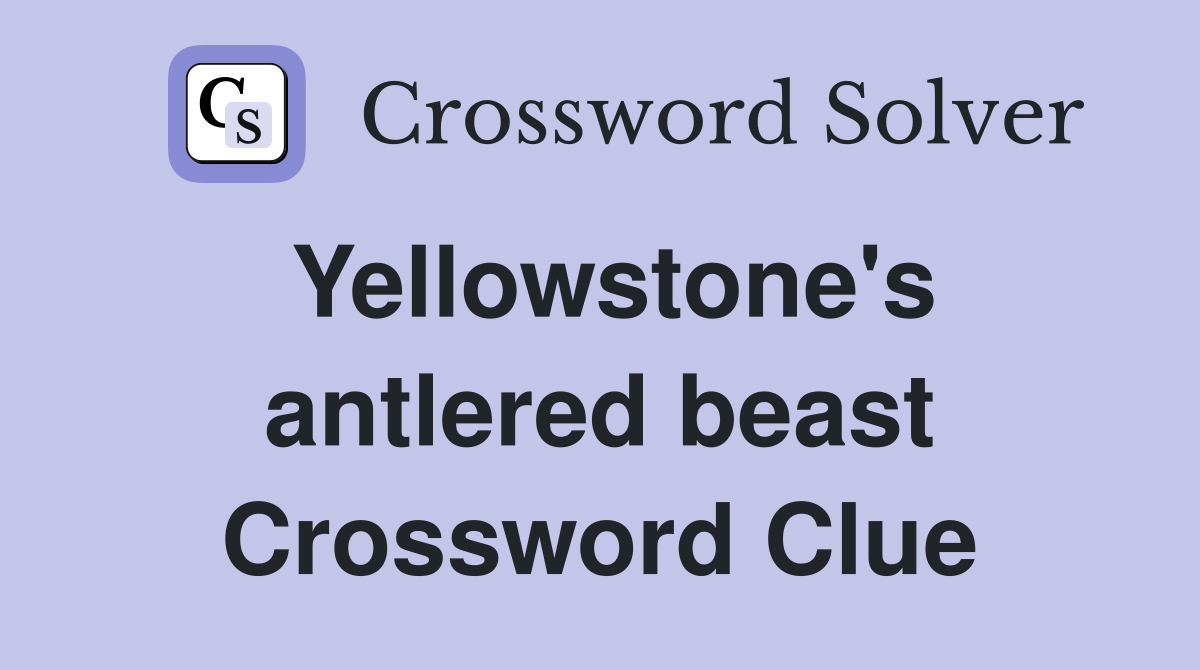Yellowstone's antlered beast Crossword Clue