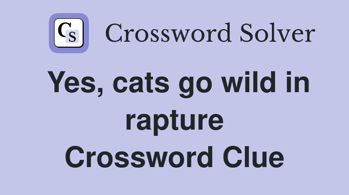 Yes, cats go wild in rapture Crossword Clue