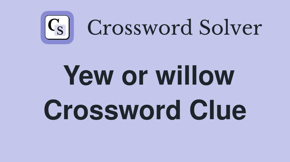 Yew or willow Crossword Clue
