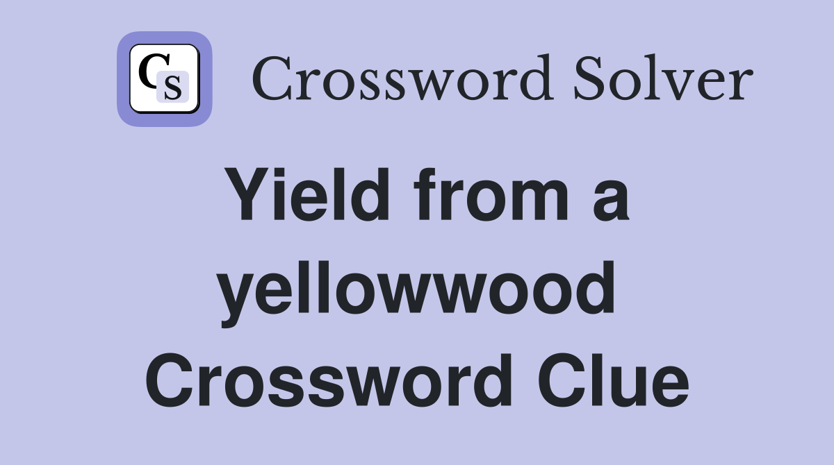 Yield from a yellowwood Crossword Clue