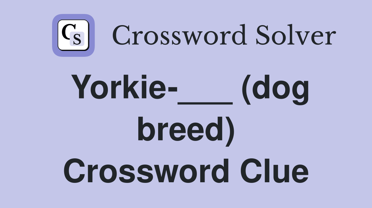 Yorkie-___ (dog breed) Crossword Clue