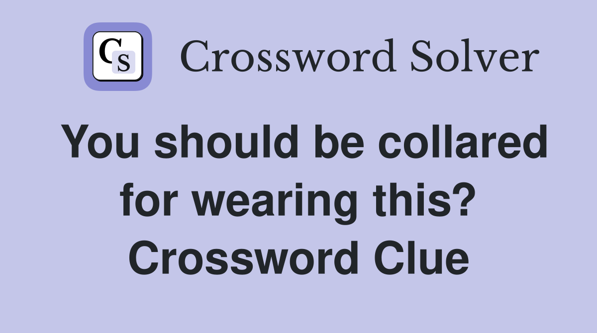 You should be collared for wearing this? Crossword Clue