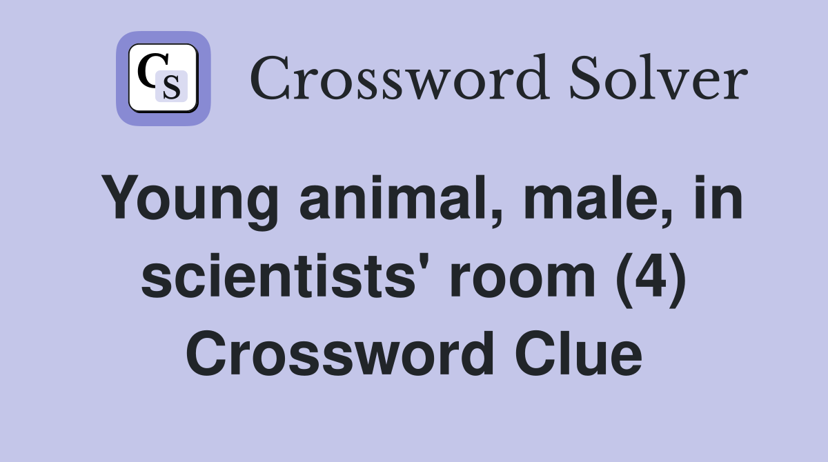 Young animal, male, in scientists' room (4) Crossword Clue
