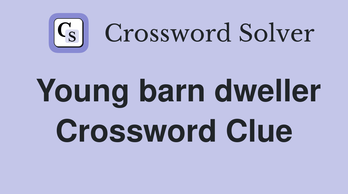 Young barn dweller Crossword Clue