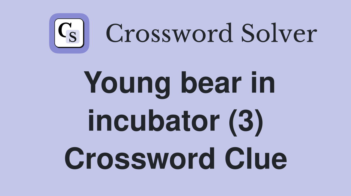 Young bear in incubator (3) Crossword Clue