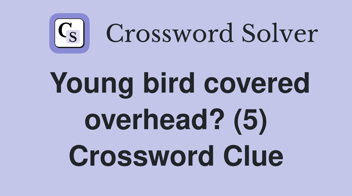 Young bird covered overhead? (5) Crossword Clue