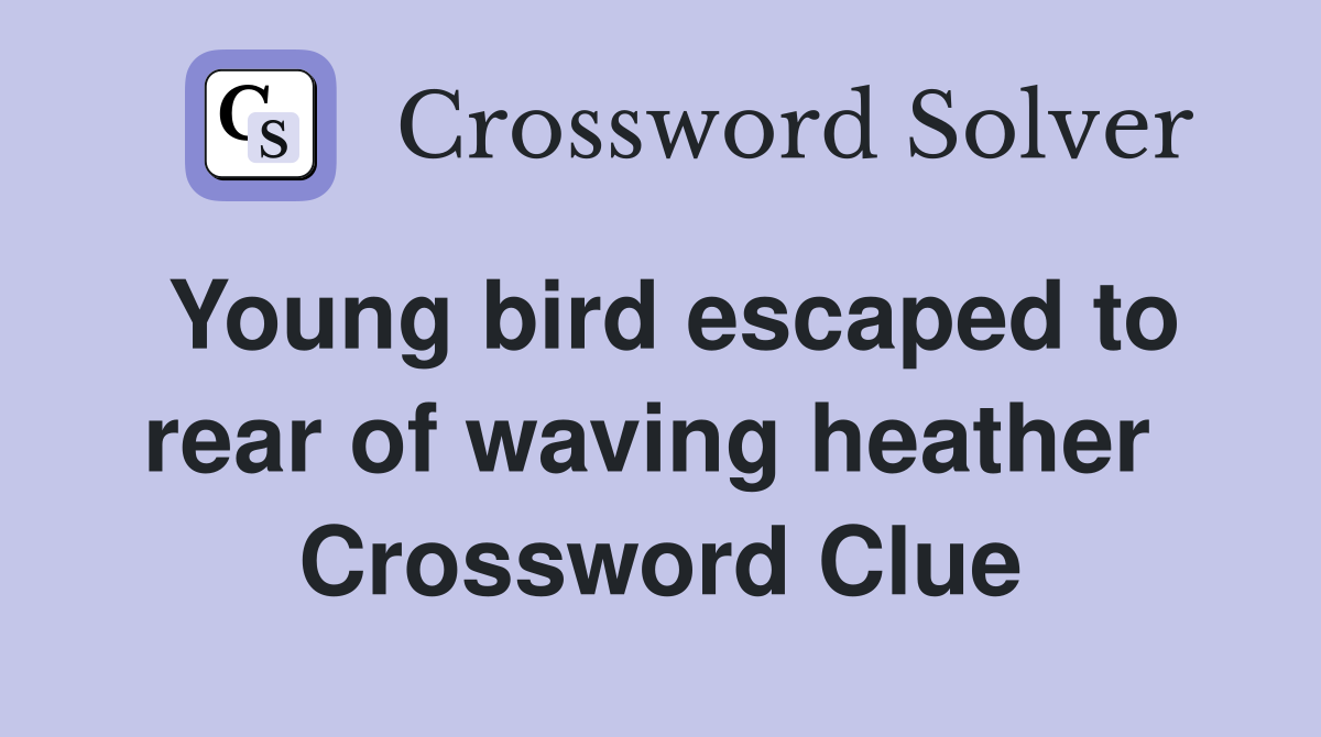 Young bird escaped to rear of waving heather  Crossword Clue