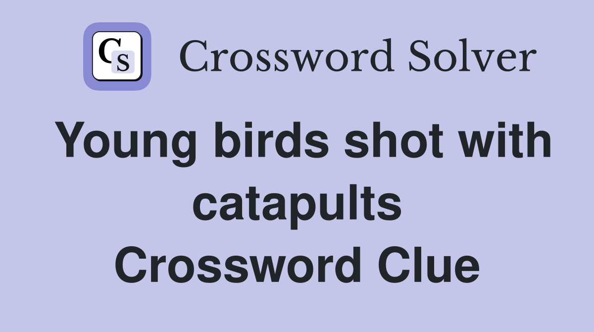 Young birds shot with catapults Crossword Clue