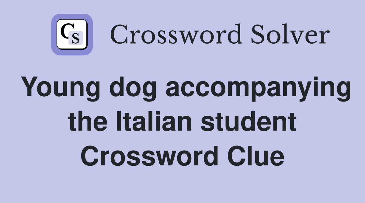 Young dog accompanying the Italian student Crossword Clue