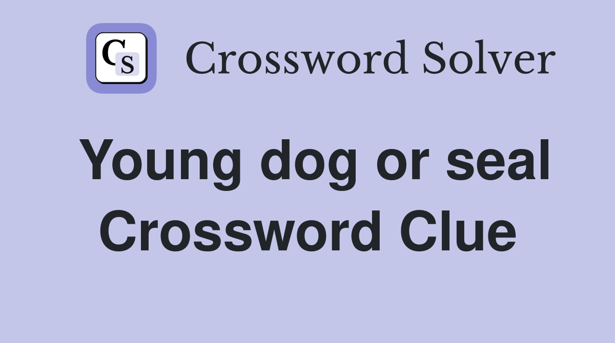 Young dog or seal Crossword Clue