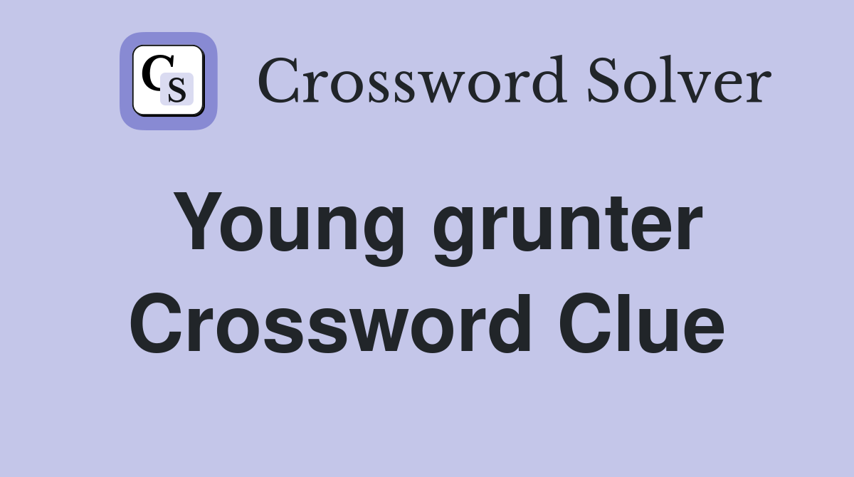 Young grunter Crossword Clue