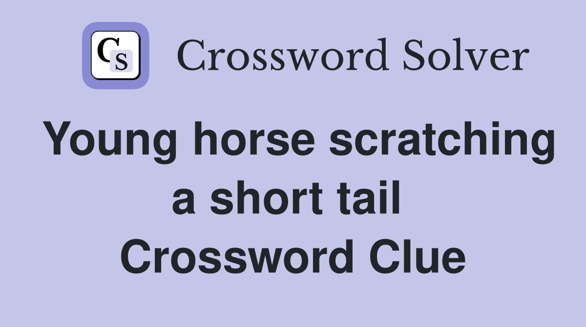 Young horse scratching a short tail  Crossword Clue