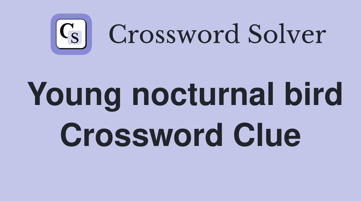 Young nocturnal bird Crossword Clue