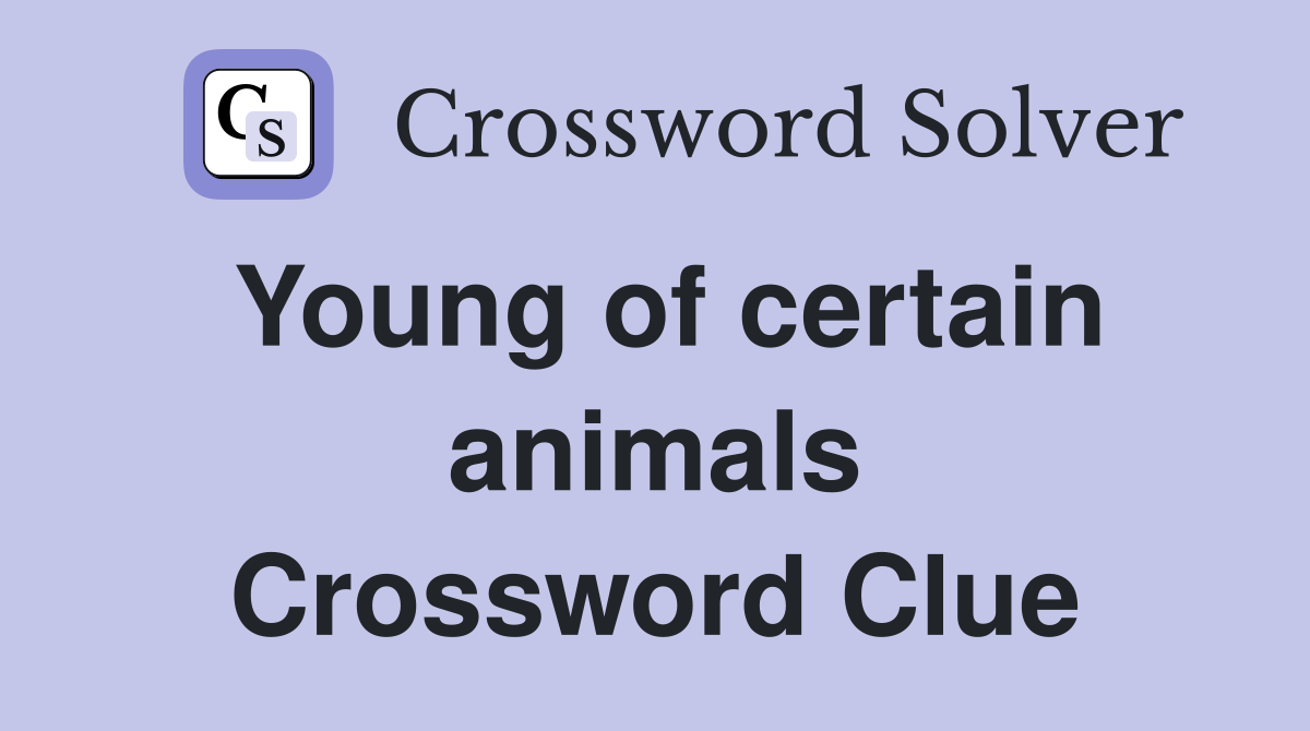 Young of certain animals Crossword Clue
