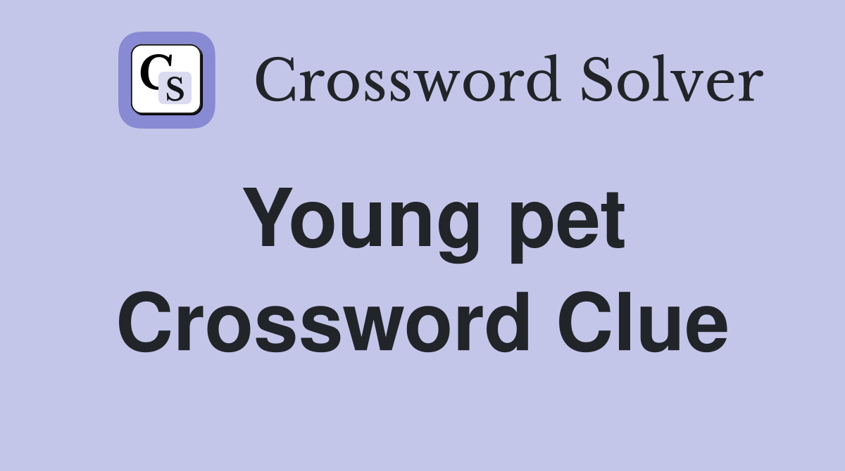 Young pet Crossword Clue