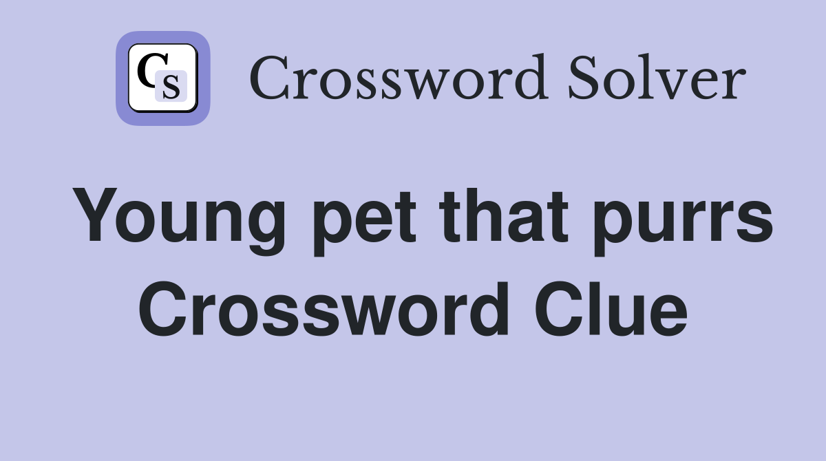 Young pet that purrs Crossword Clue