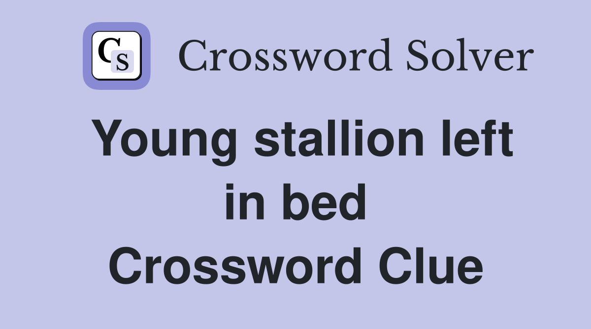 Young stallion left in bed Crossword Clue