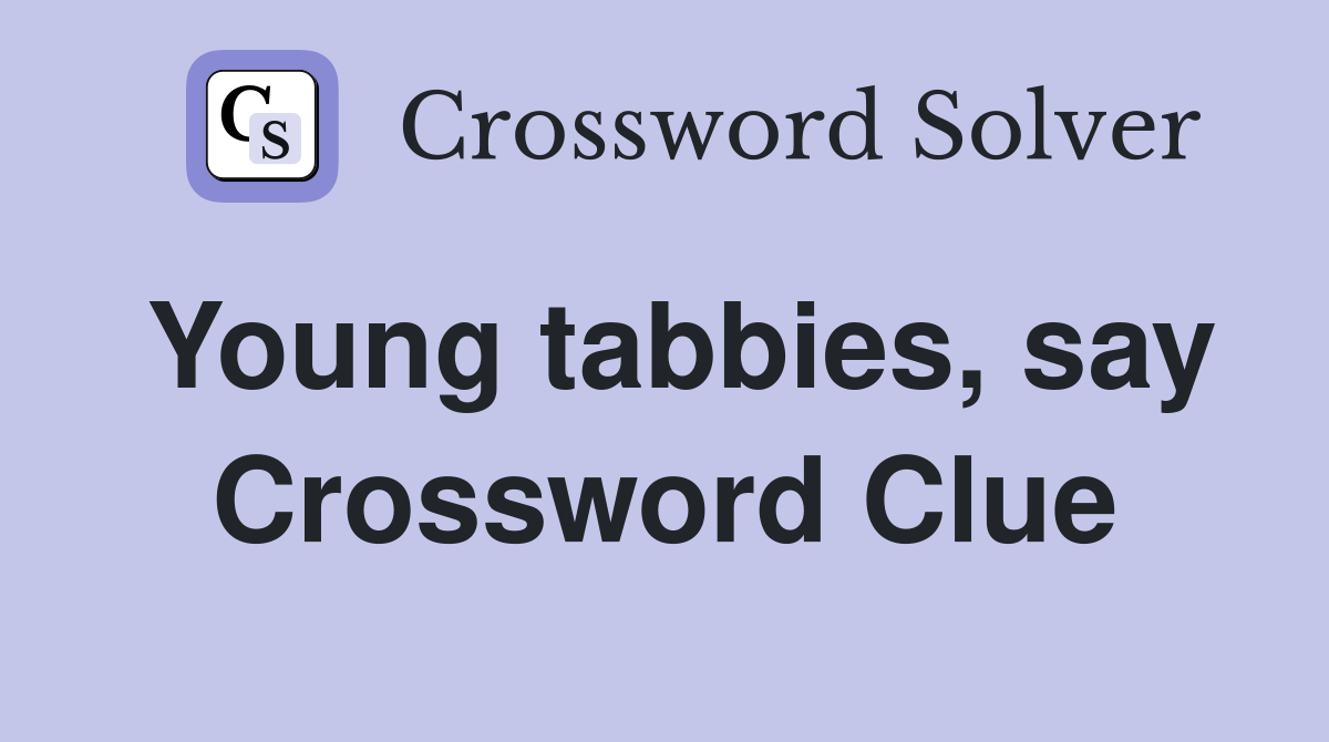 Young tabbies, say Crossword Clue