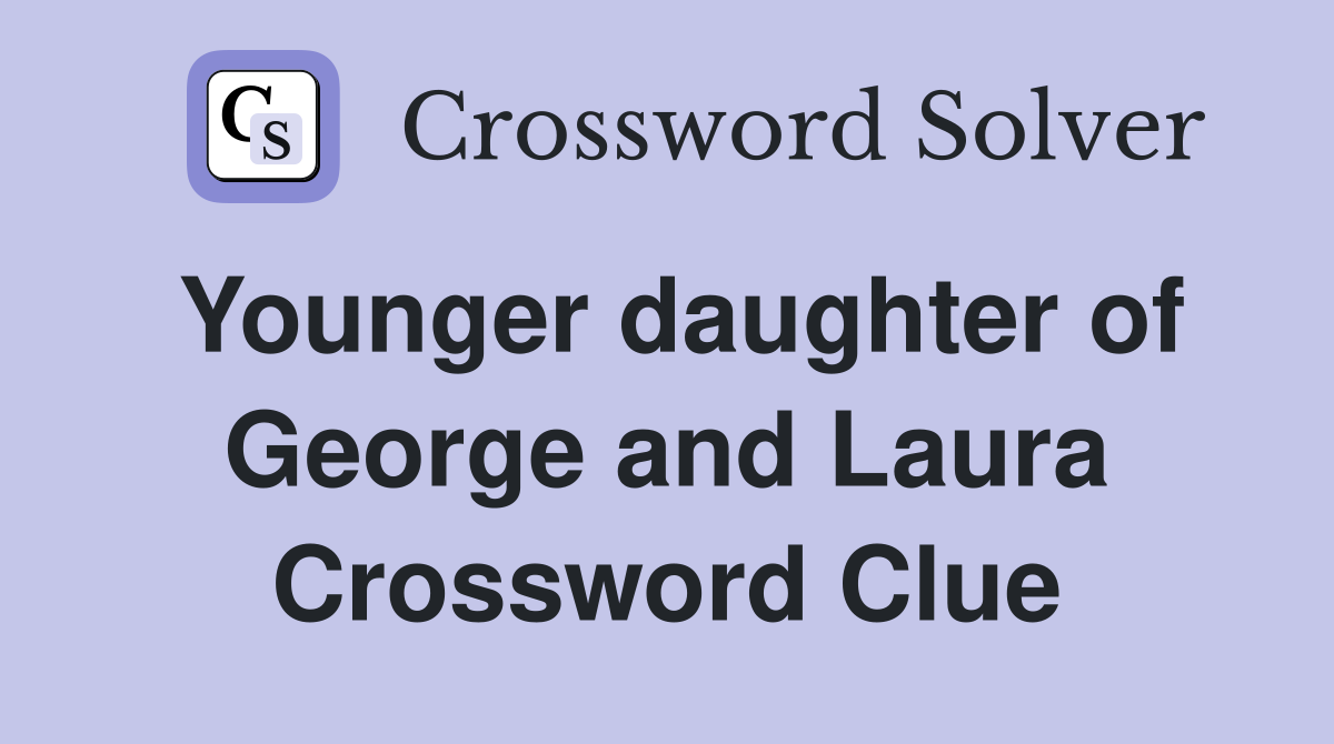 Younger daughter of George and Laura Crossword Clue