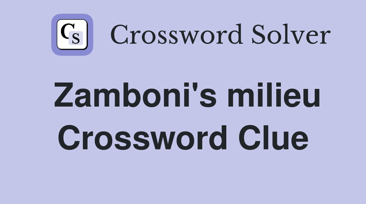 Zamboni's milieu Crossword Clue