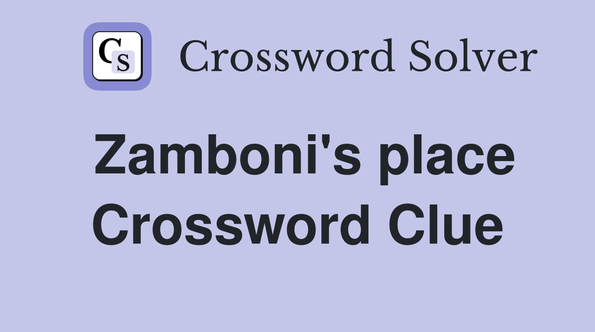 Zamboni's place Crossword Clue