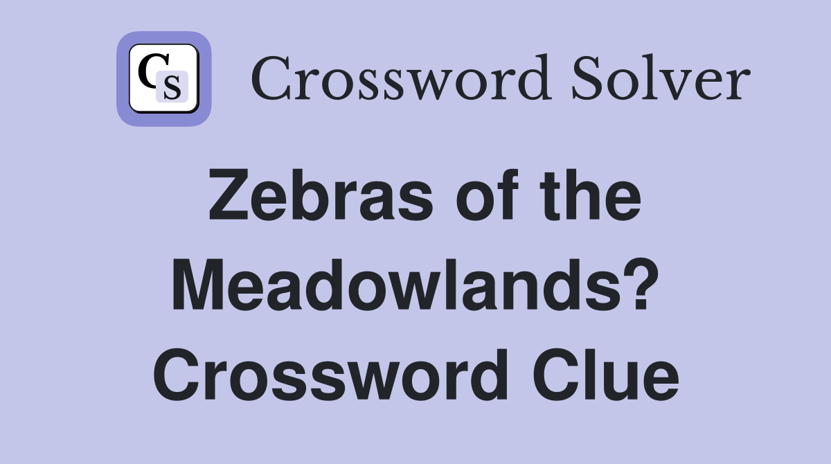 Zebras of the Meadowlands? Crossword Clue
