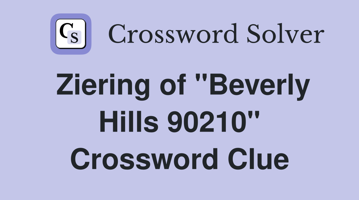 Ziering of "Beverly Hills 90210" Crossword Clue