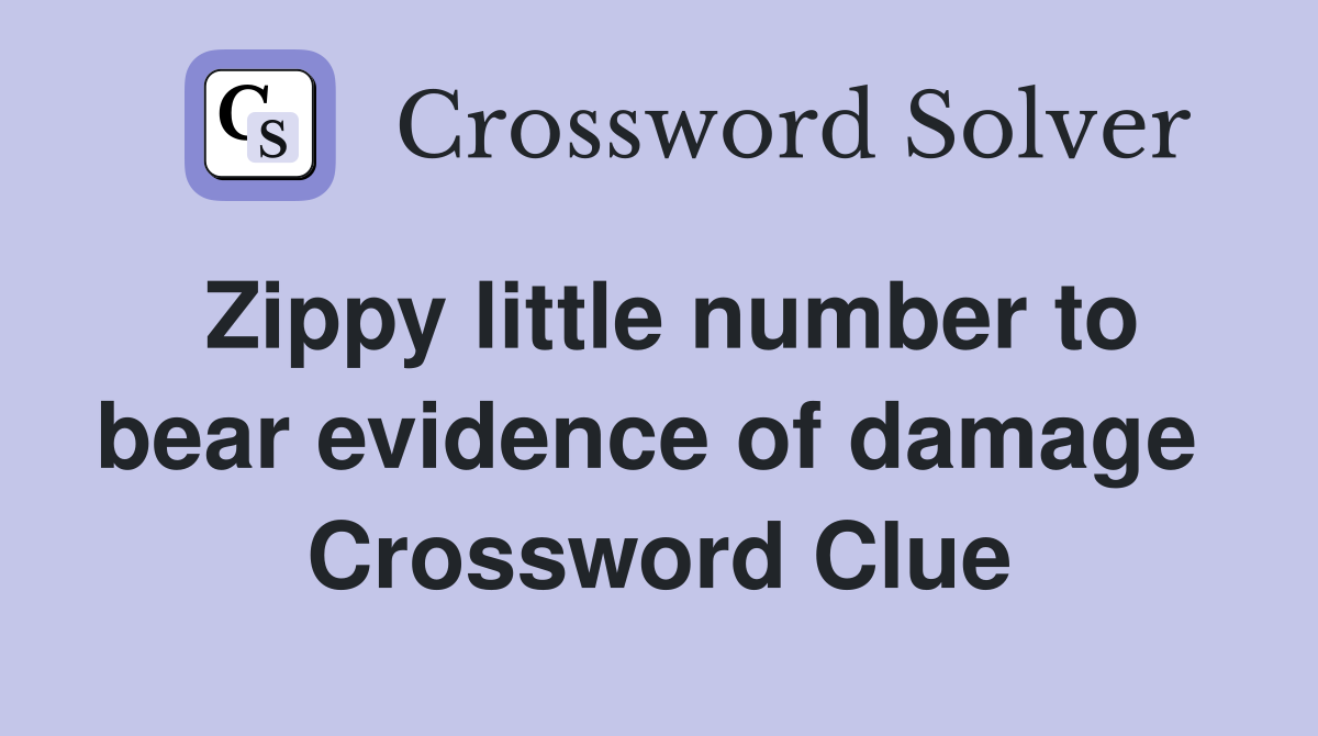 Zippy little number to bear evidence of damage  Crossword Clue