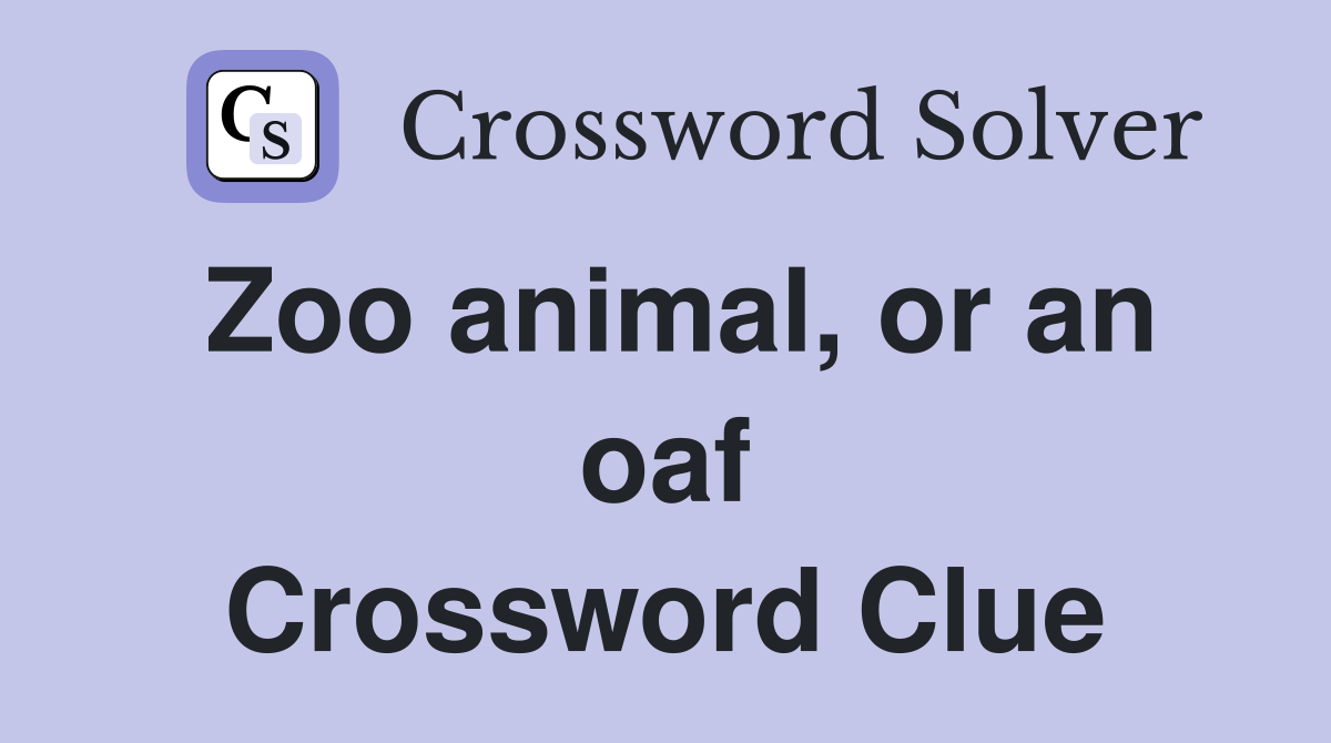 Zoo animal, or an oaf Crossword Clue