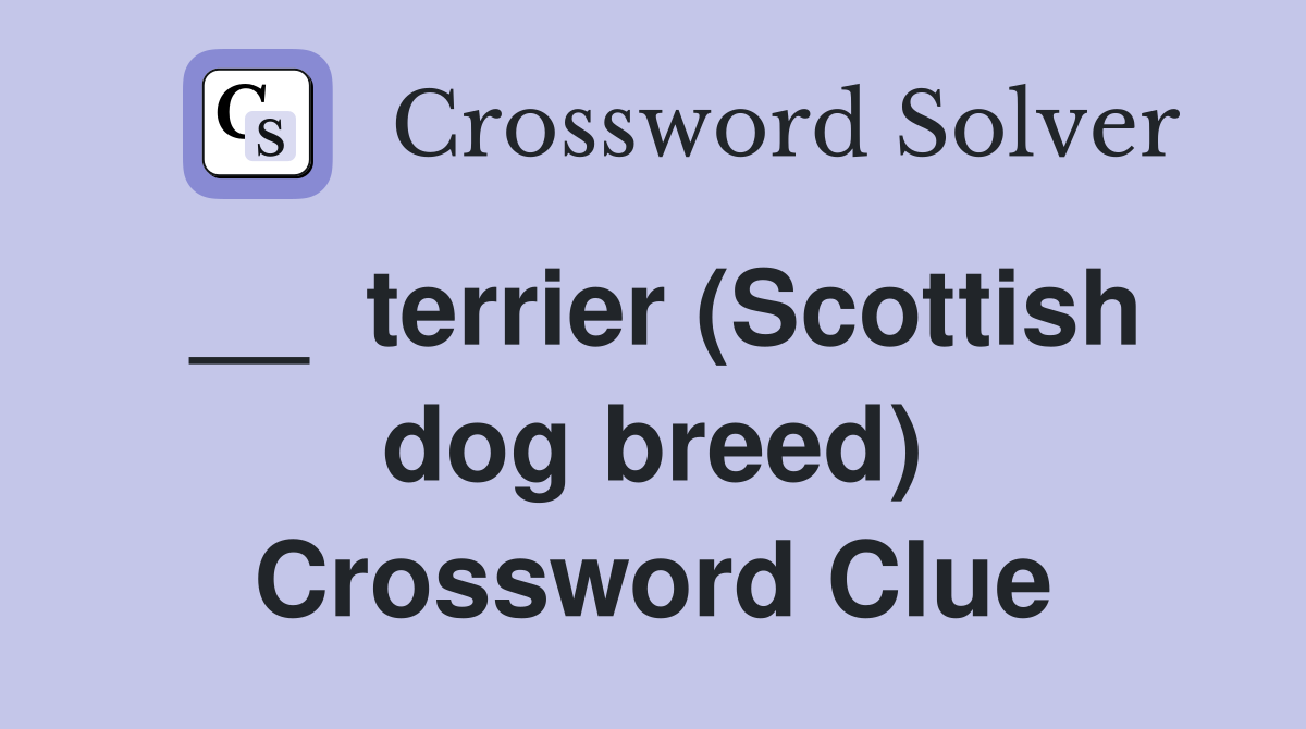 __  terrier (Scottish dog breed) Crossword Clue