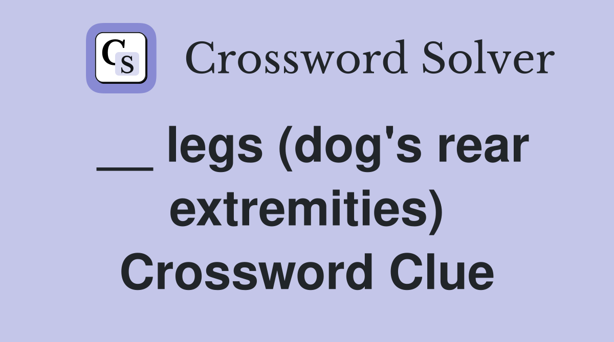 __ legs (dog's rear extremities) Crossword Clue