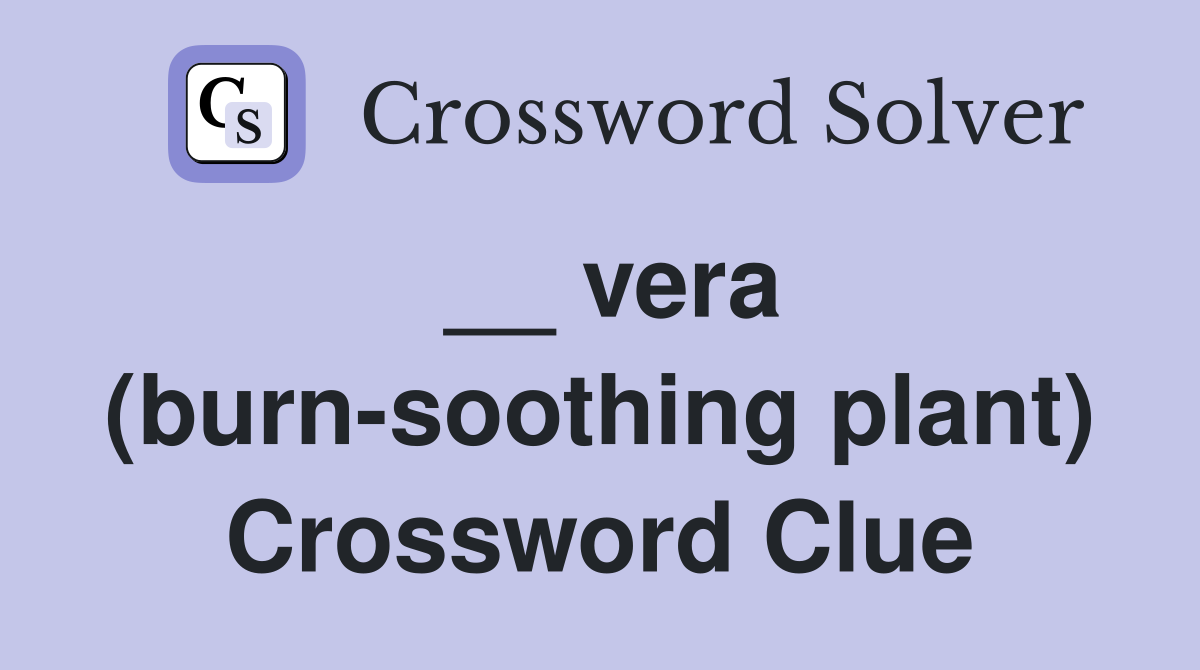 __ vera (burn-soothing plant) Crossword Clue