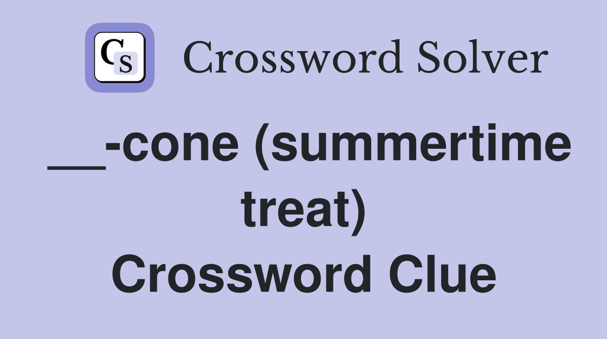 __-cone (summertime treat) Crossword Clue