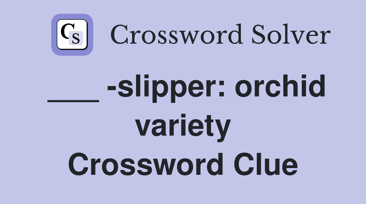 ___ -slipper: orchid variety Crossword Clue