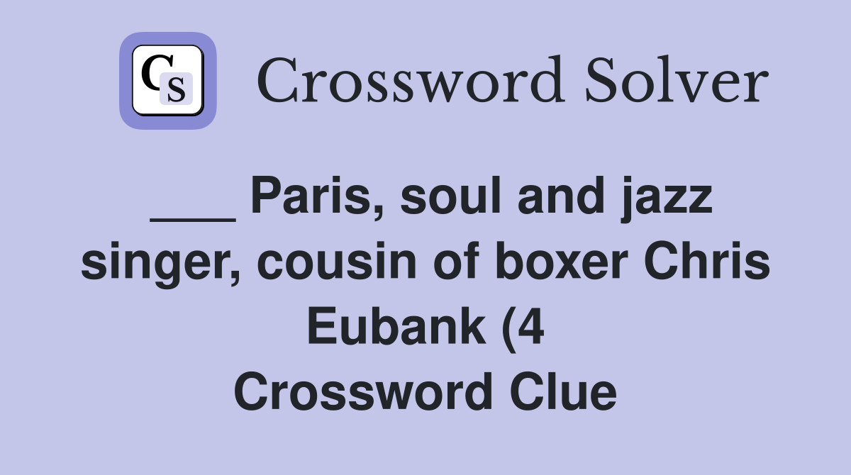 Paris soul and jazz singer cousin of boxer Chris Eubank (4 Paris soul and jazz singer cousin of boxer Chris Eubank (4